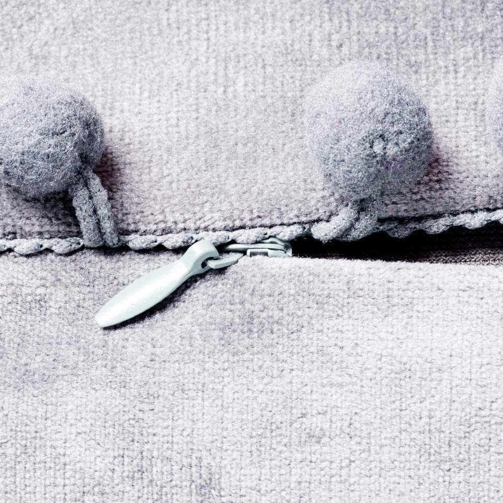 Velvet Pom-Pom Lumbar Pillow