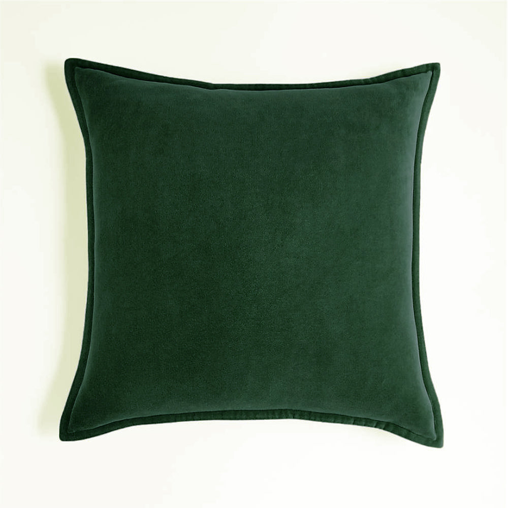 Green pillow on a white background