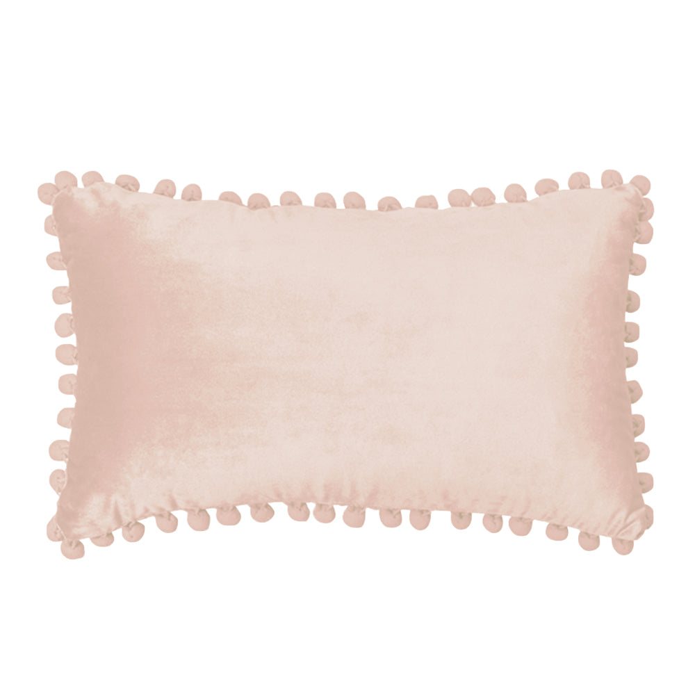 Velvet Pom-Pom Lumbar Pillow