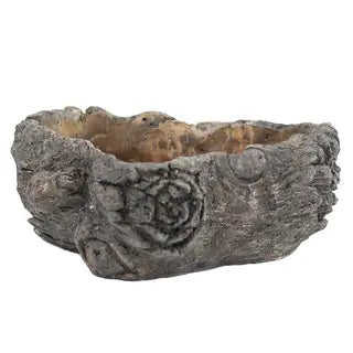 Enchanted Burlwood Cement Planter
