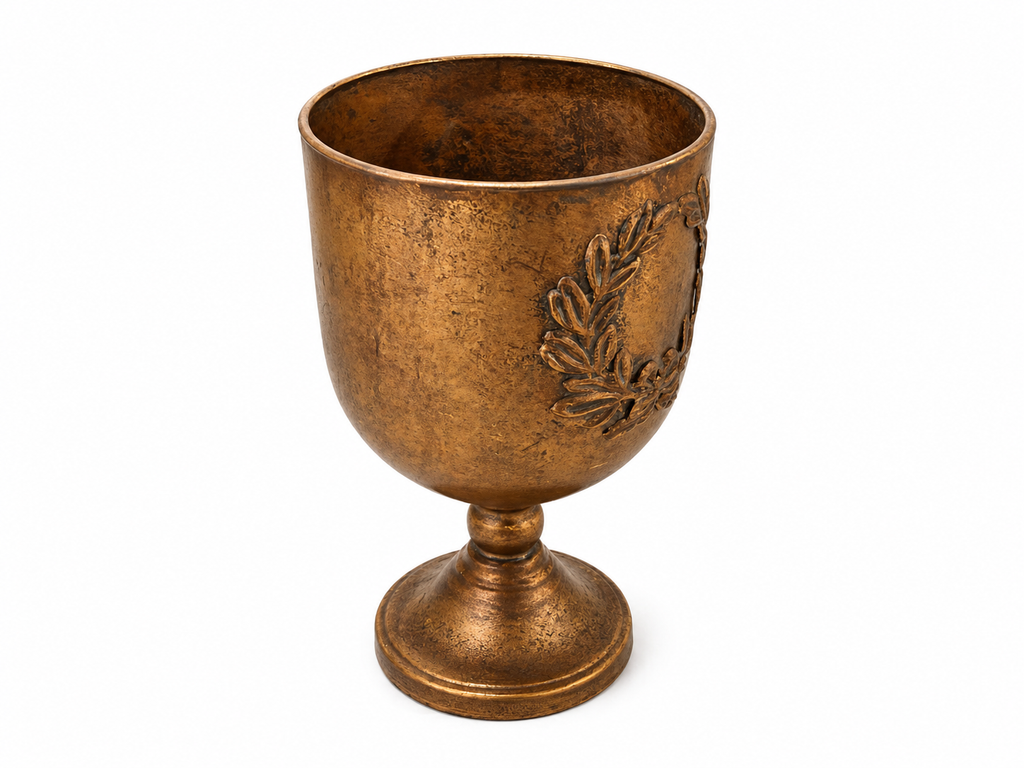 The Laurel Chalice | Antique Gold Urn Planter