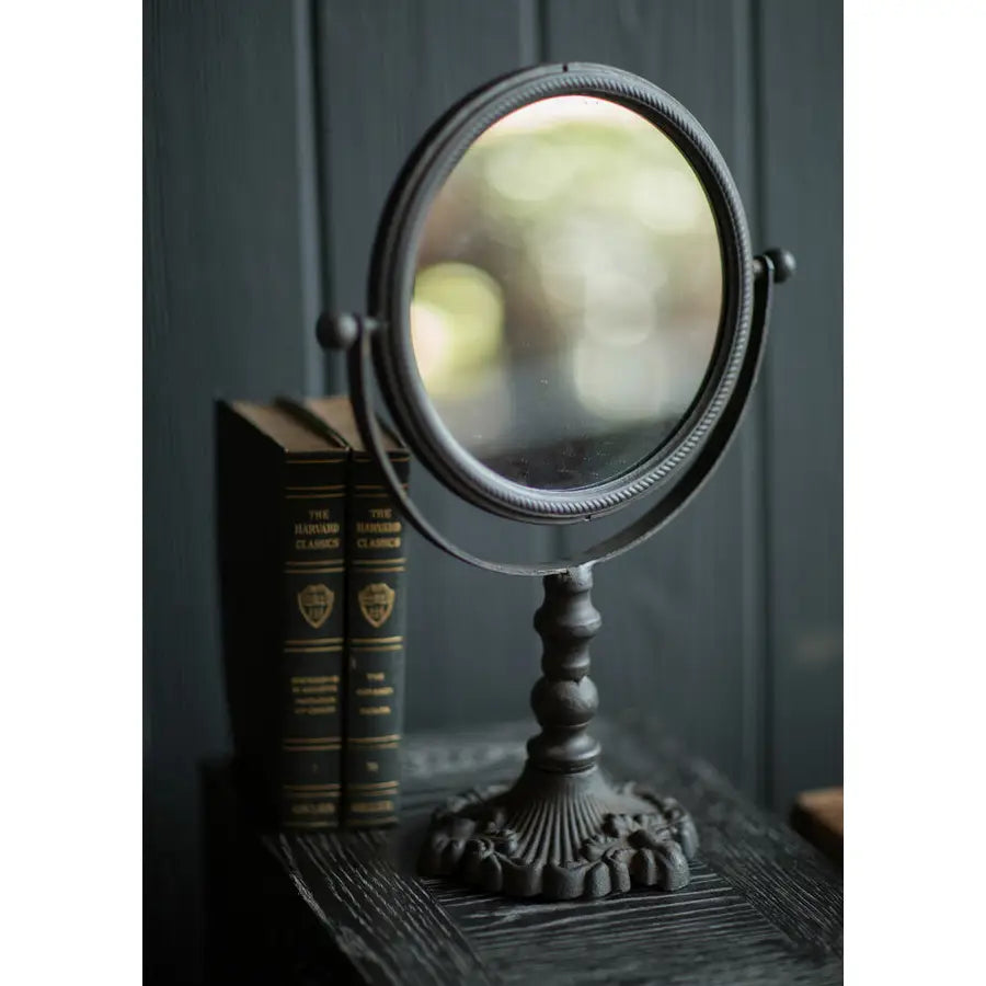 Antique Cast Iron Pivot Vanity Mirror