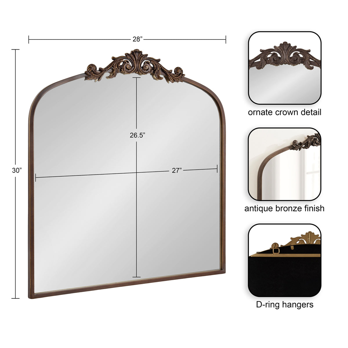 The Arendahl | Ornate Baroque Arch Mirror