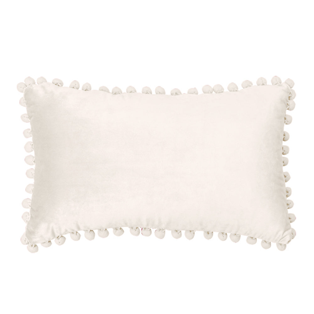 Velvet Pom-Pom Lumbar Pillow