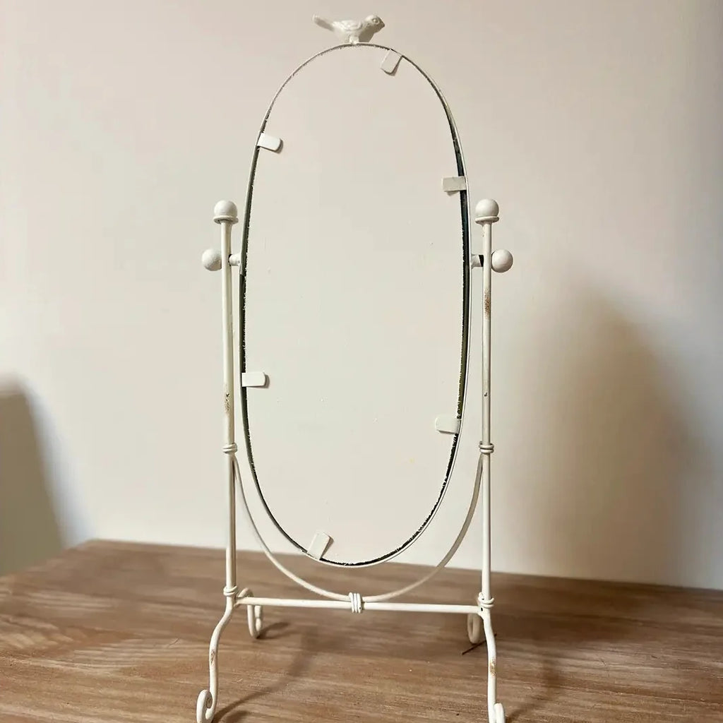 Vintage Ivory Tabletop Swing Mirror