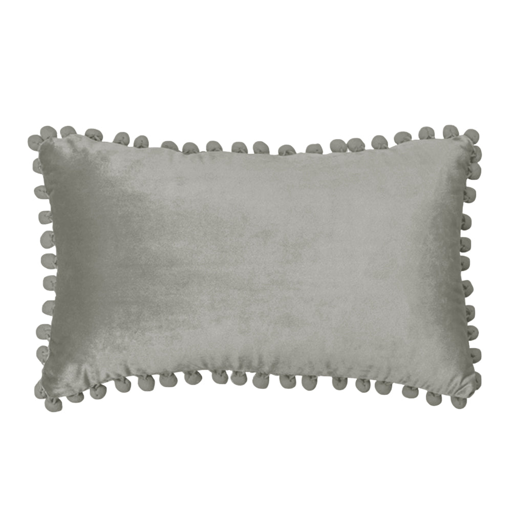 Velvet Pom-Pom Lumbar Pillow