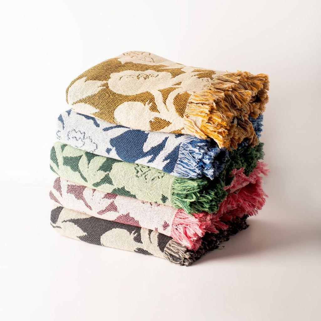 Addy Tuffet | Reversible Floral Cotton Throw