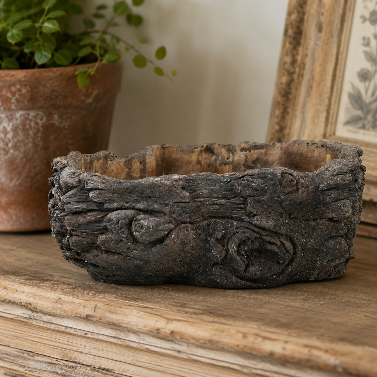 Woodland Log Planter
