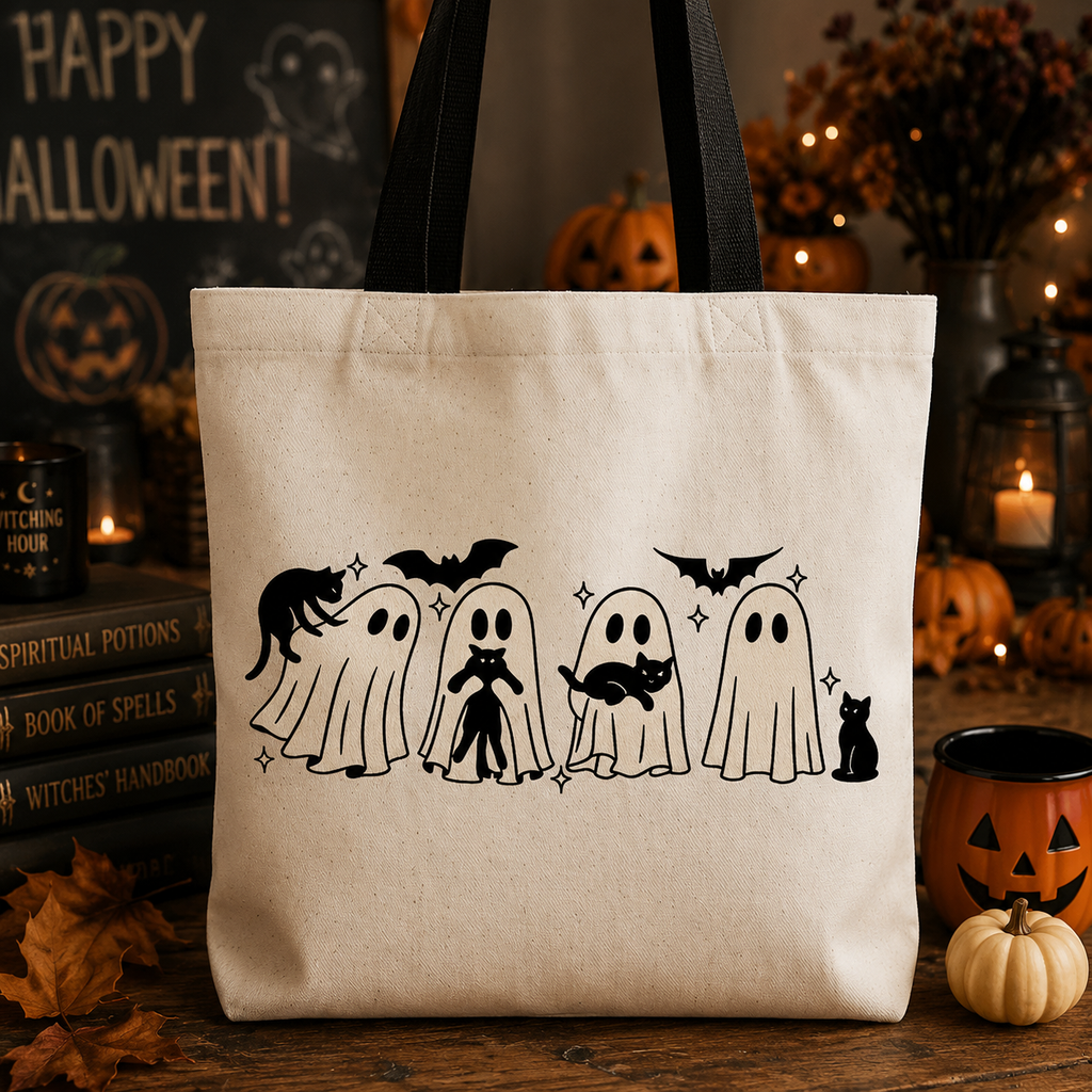 Ghosts & Cats Canvas Tote