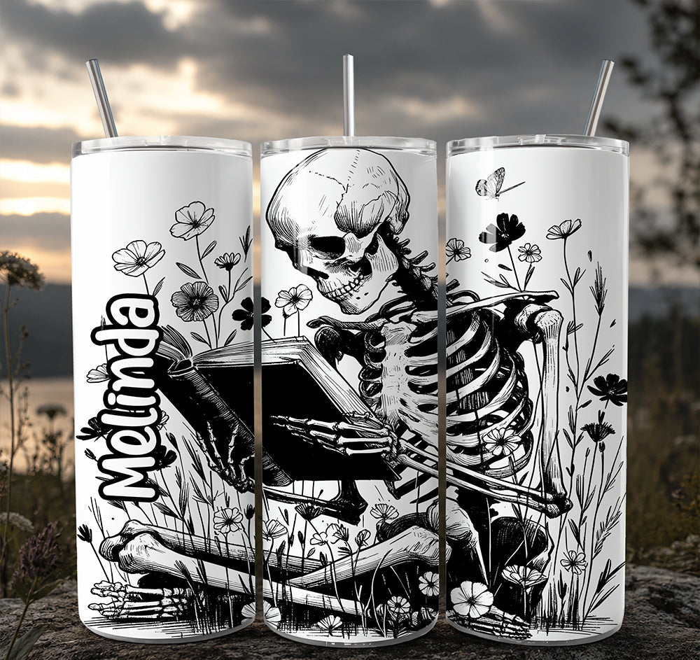 Gothic Reading Skeleton 20oz Tumbler