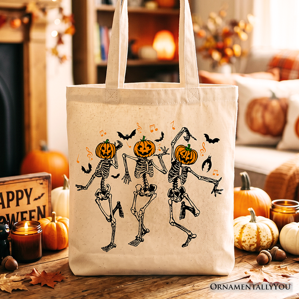 Dancing Skeletons Canvas Tote