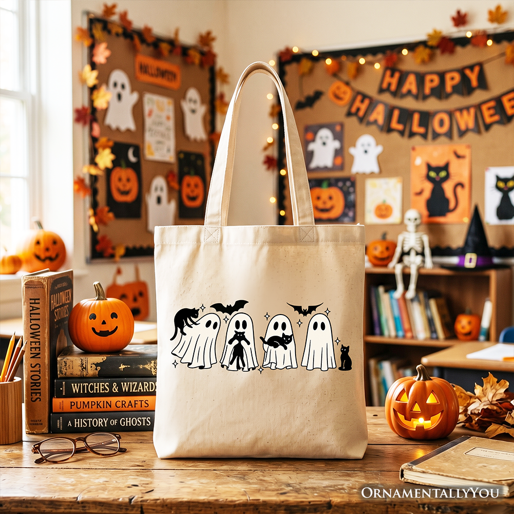 Ghosts & Cats Canvas Tote