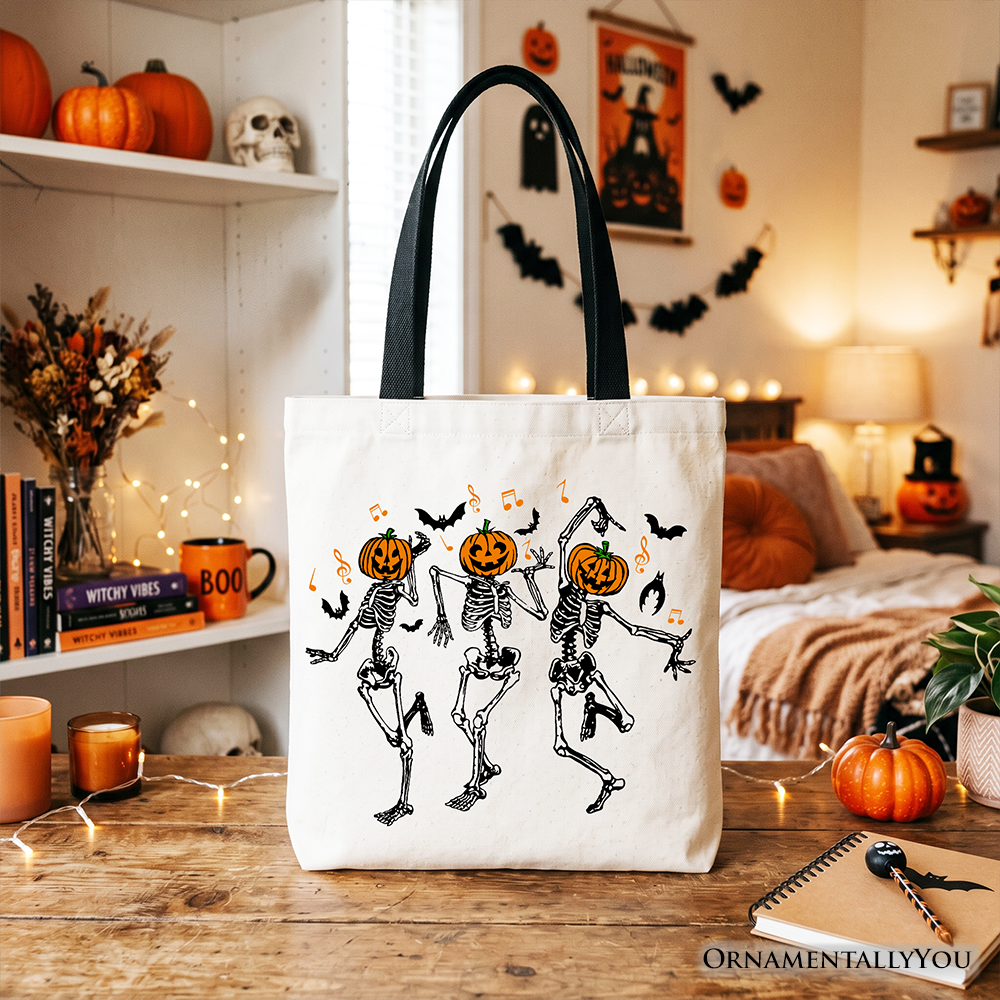 Dancing Skeletons Canvas Tote