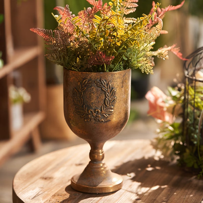 The Laurel Chalice | Antique Gold Urn Planter