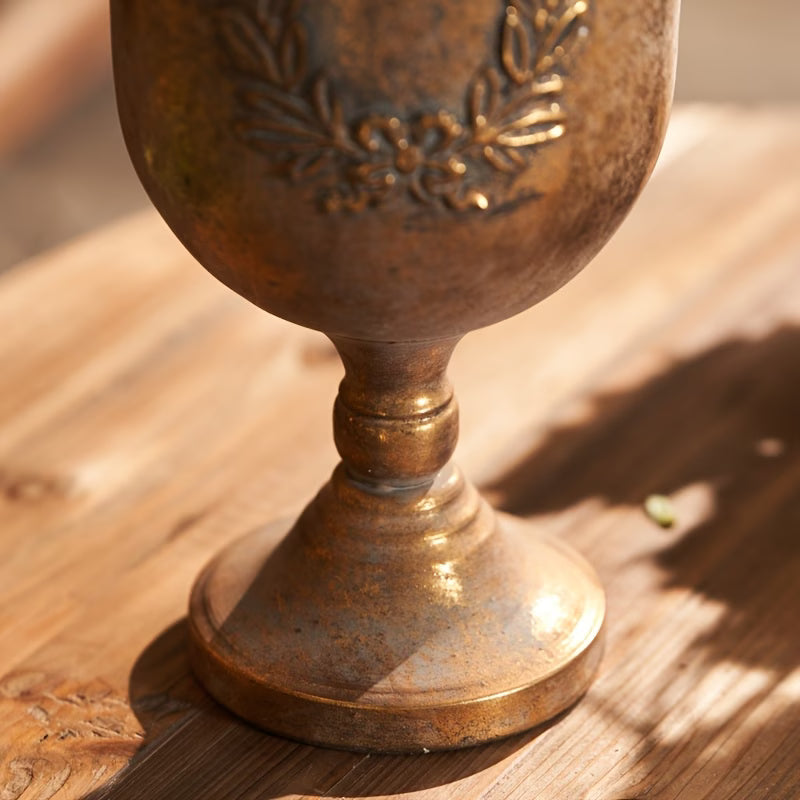 The Laurel Chalice | Antique Gold Urn Planter