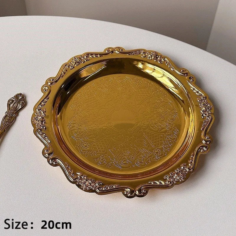 Vintage Baroque Trinket & Dessert Tray | Gold & Silver