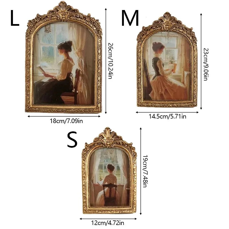 Vintage Gold Arched Picture Frame