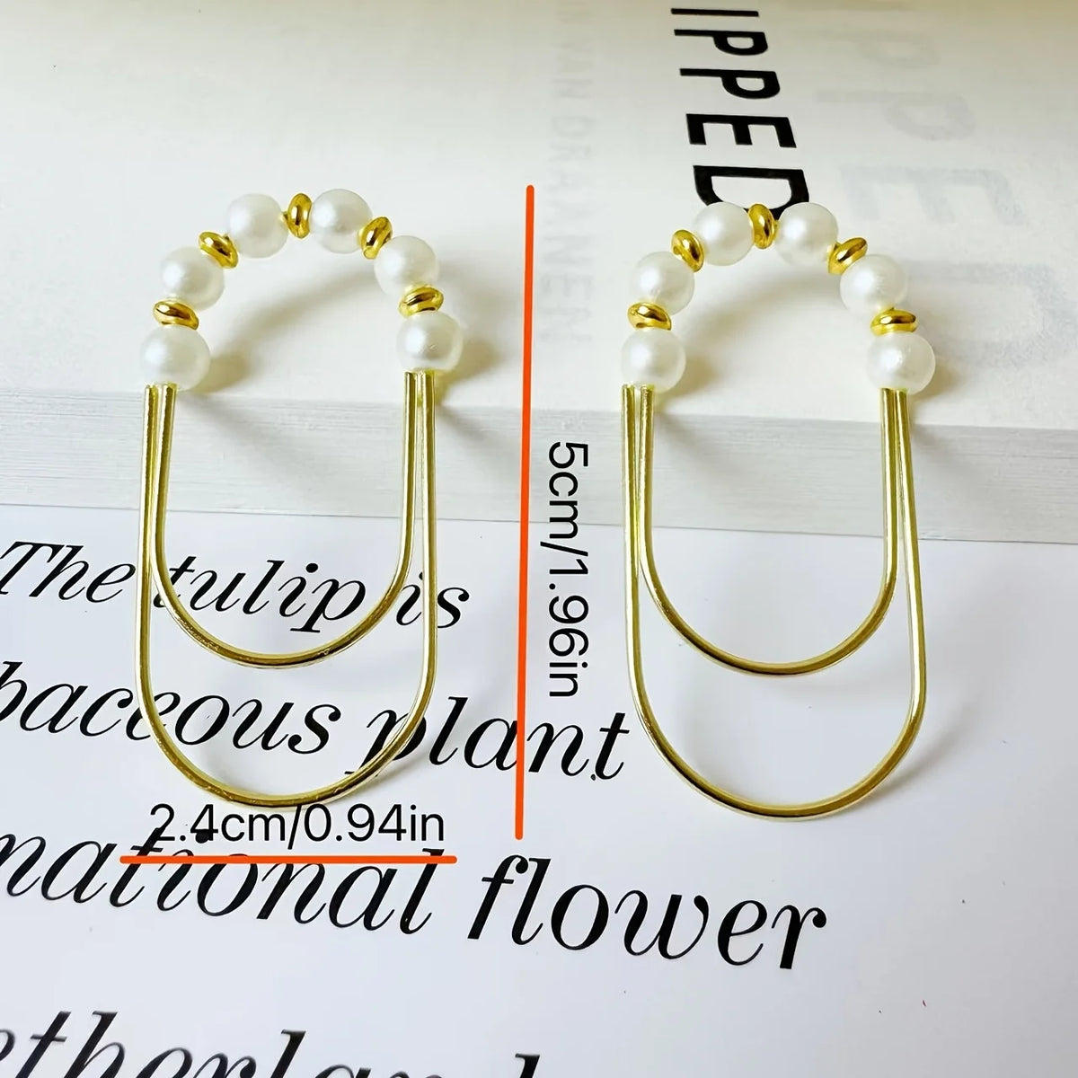 Gilded Pearl Page Clips.