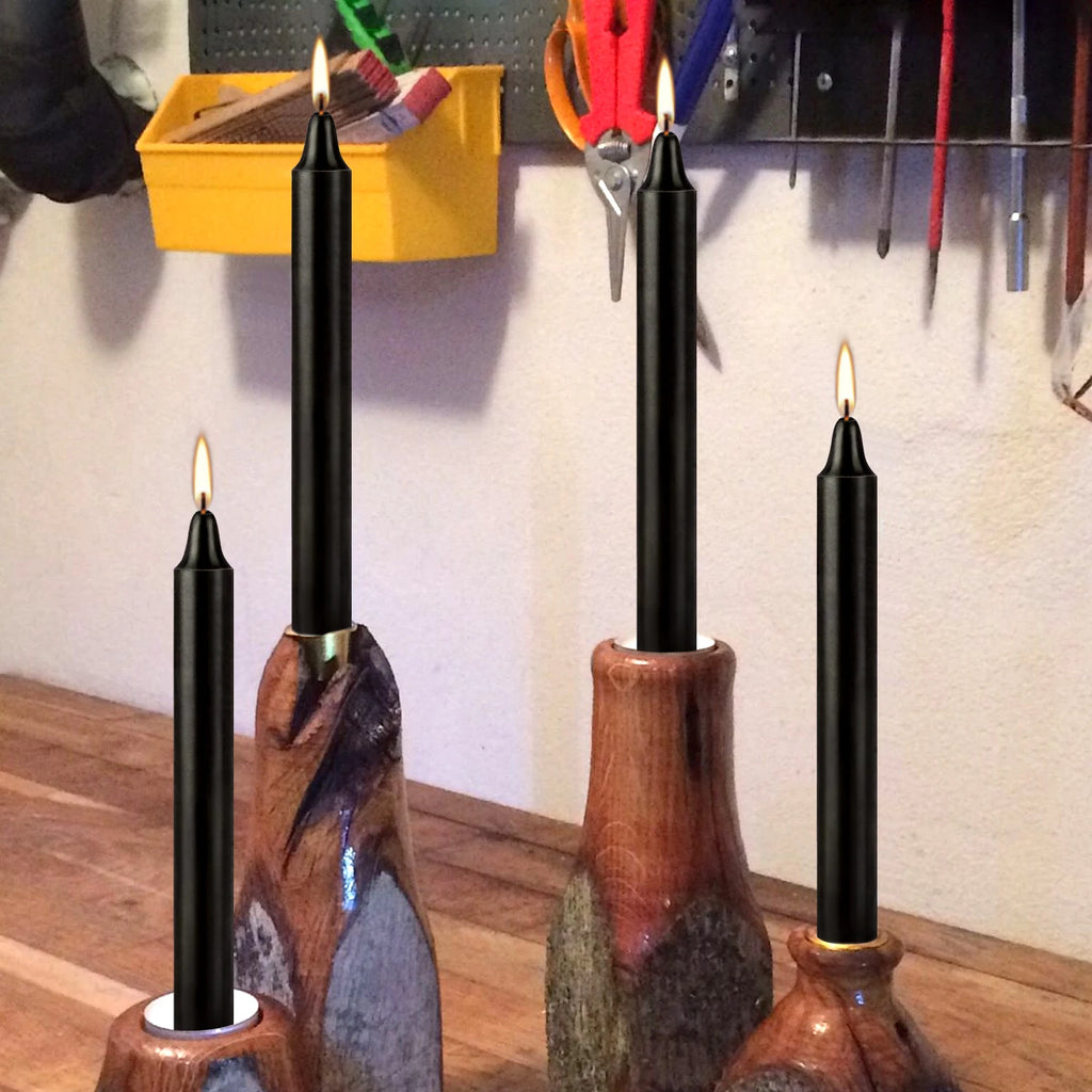 Midnight Taper Candles — Set of 12