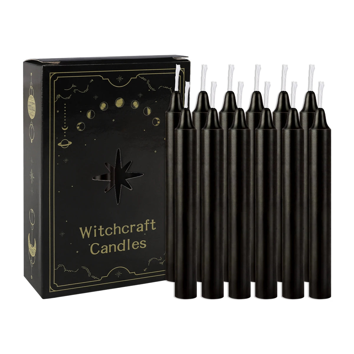 Midnight Taper Candles — Set of 12