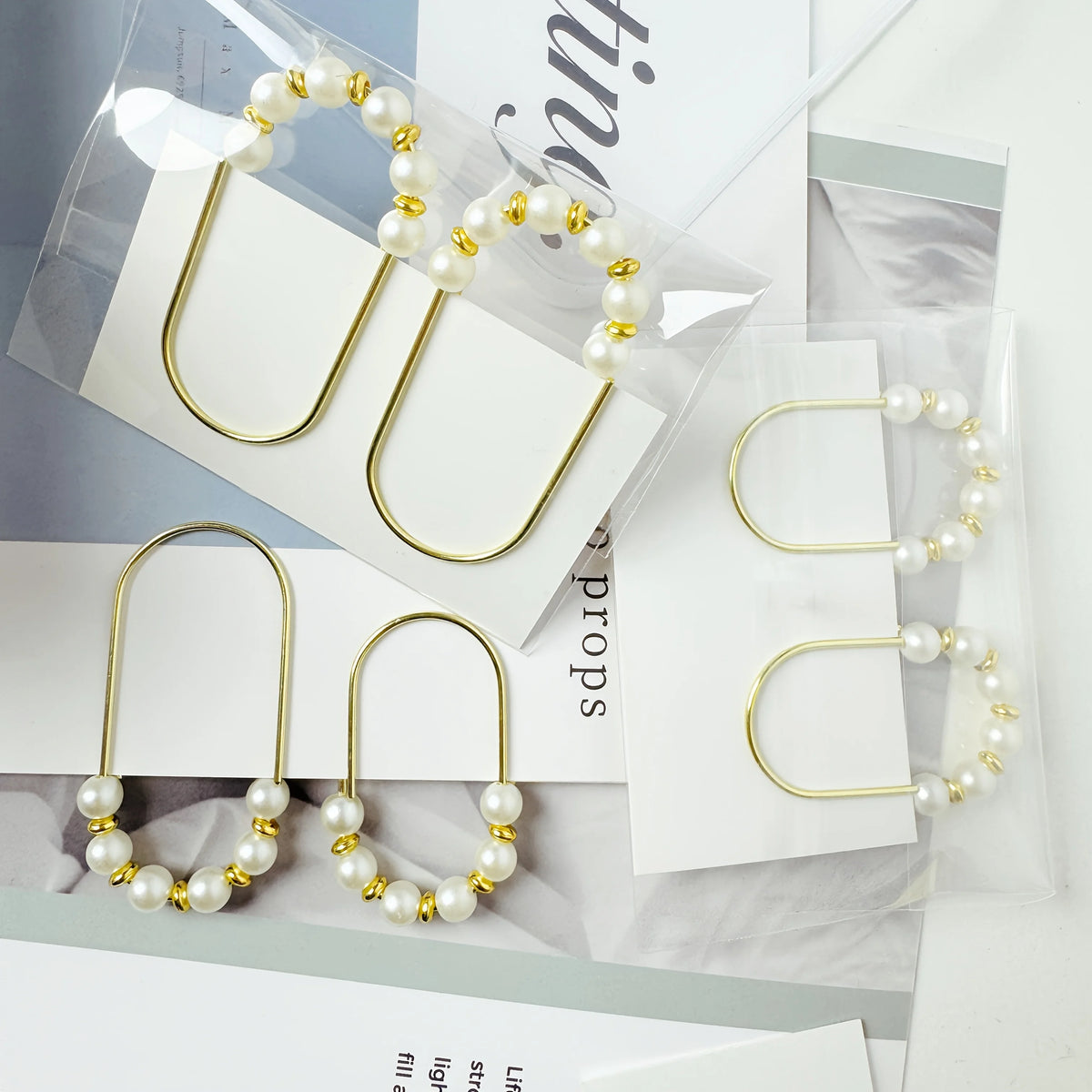 Gilded Pearl Page Clips.