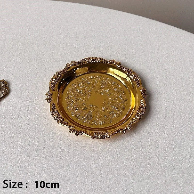 Vintage Baroque Trinket & Dessert Tray | Gold & Silver