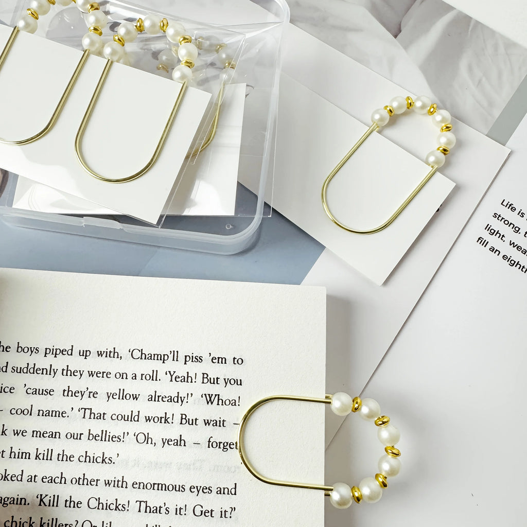 Gilded Pearl Page Clips.