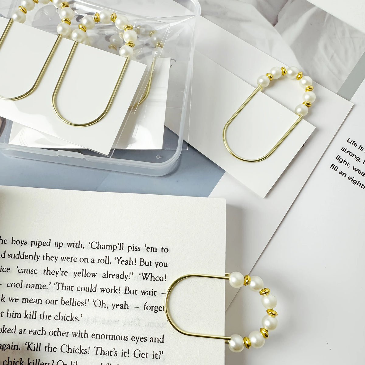 Gilded Pearl Page Clips.