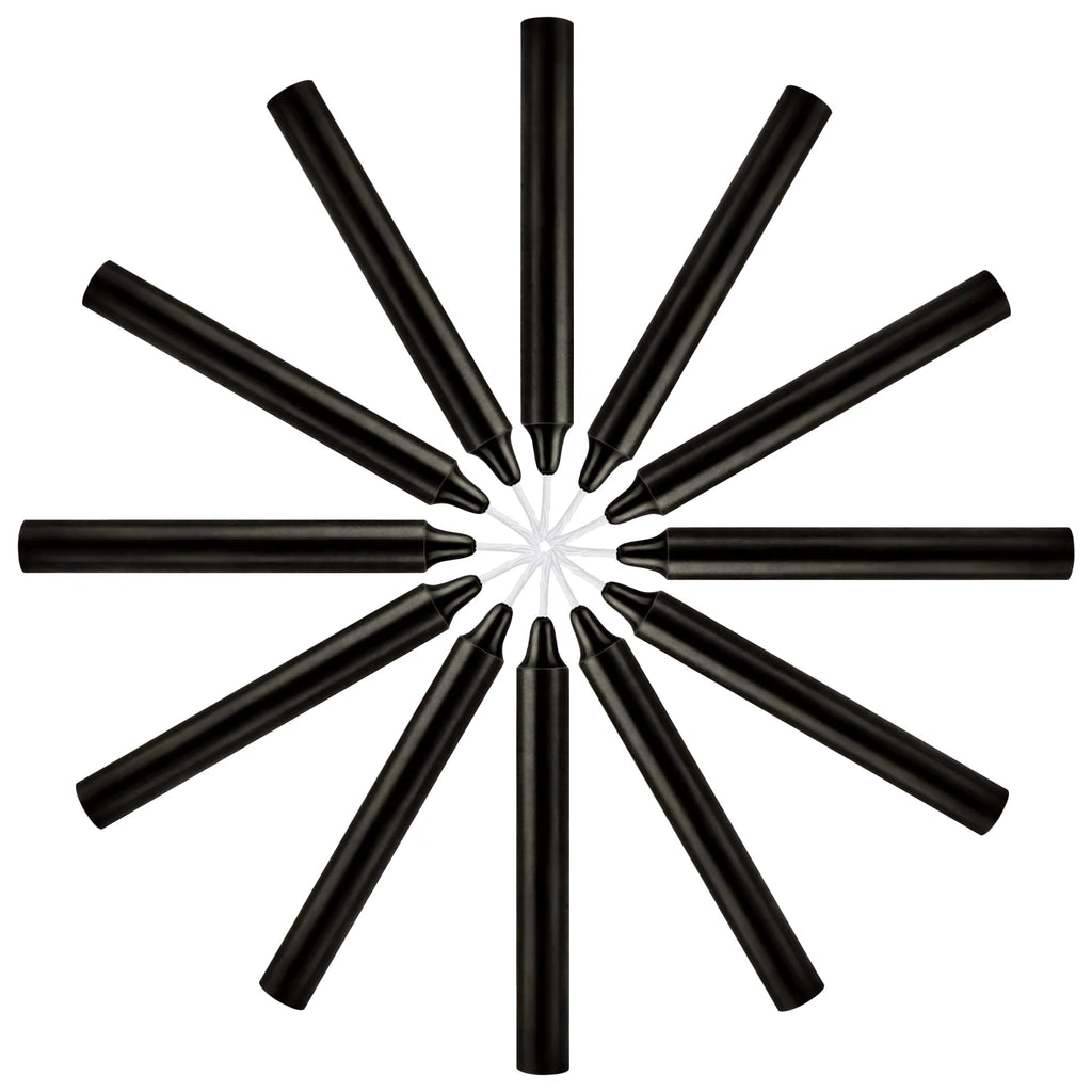 Midnight Taper Candles — Set of 12
