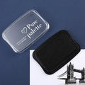 Black ink pad with 'Pure Palette' lid on a blue background