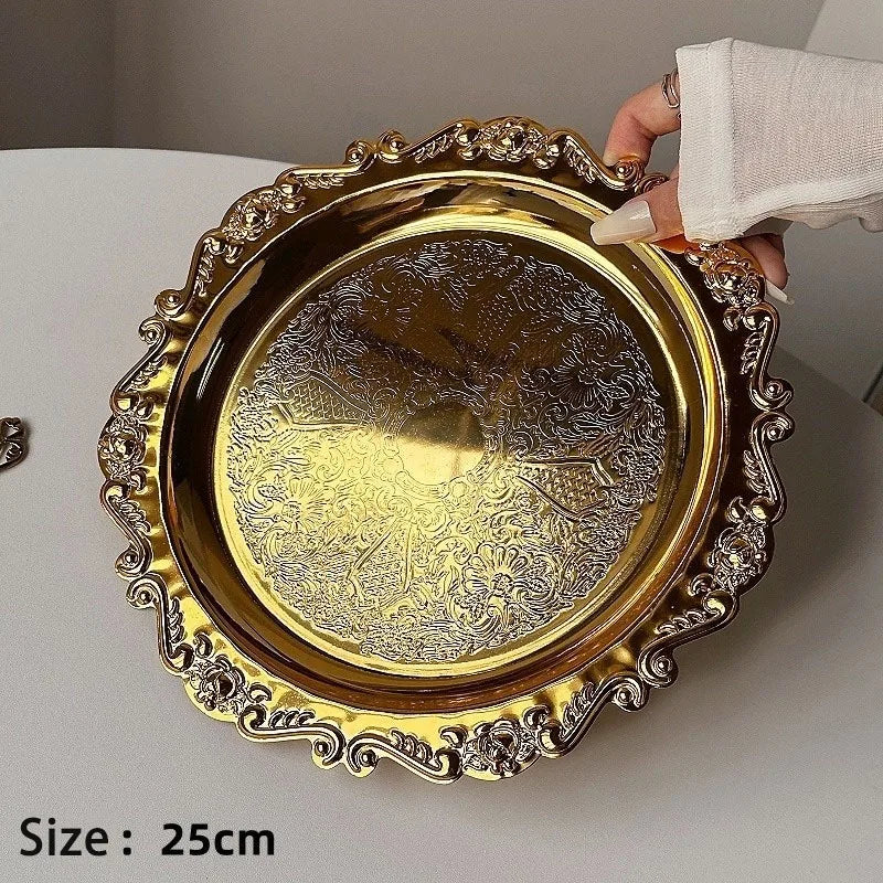 Vintage Baroque Trinket & Dessert Tray | Gold & Silver
