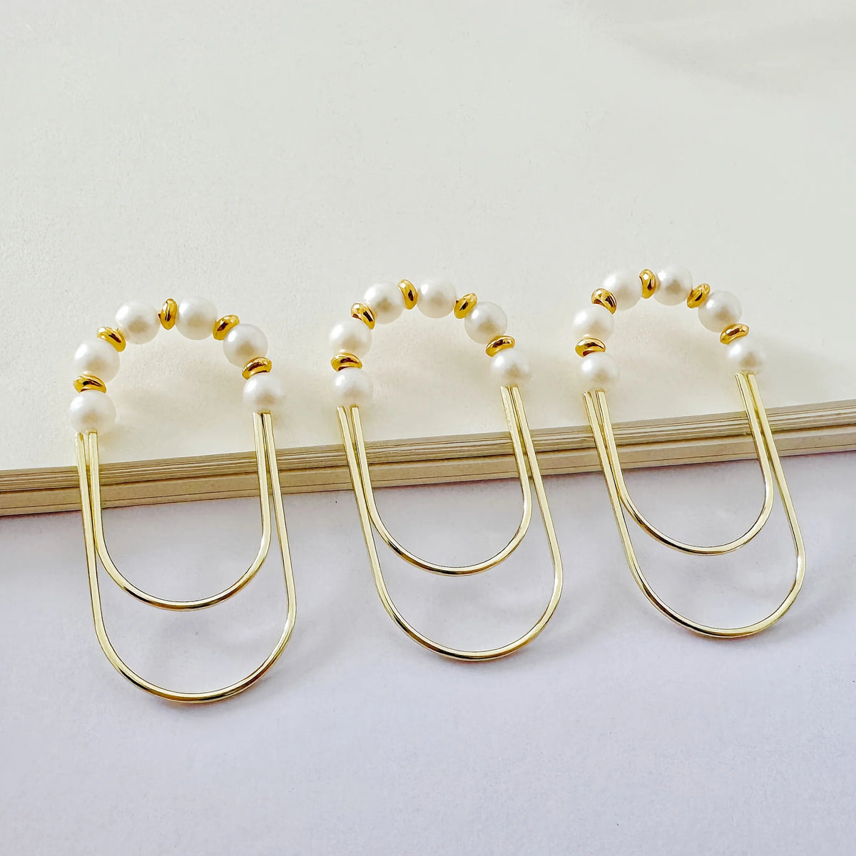 Gilded Pearl Page Clips.