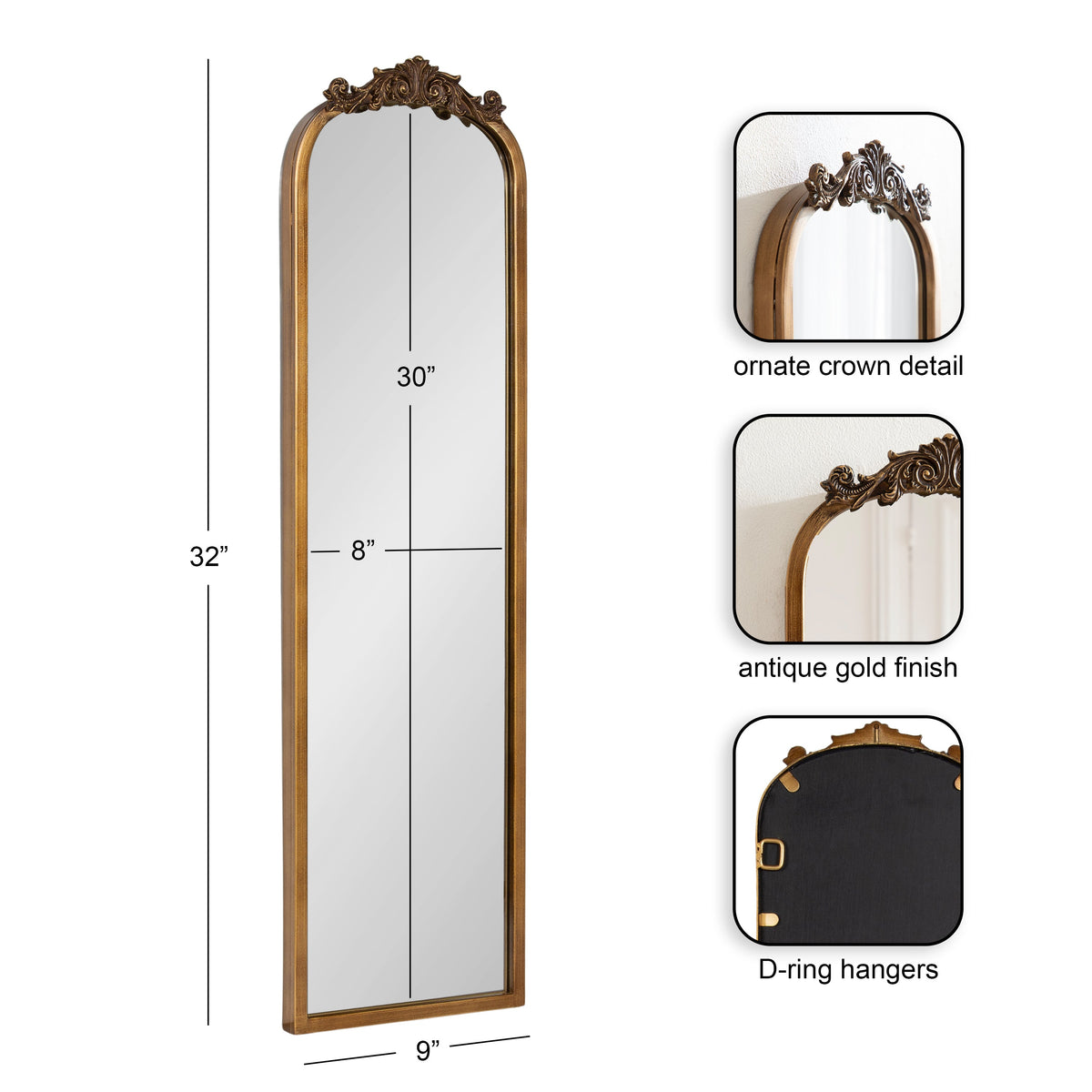 The Arendahl | Ornate Baroque Arch Mirror