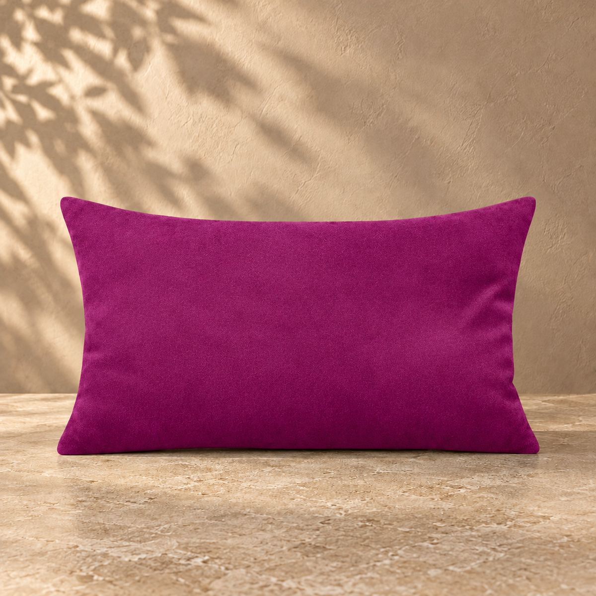 purple hero velvet lumbar pillow, plain edges