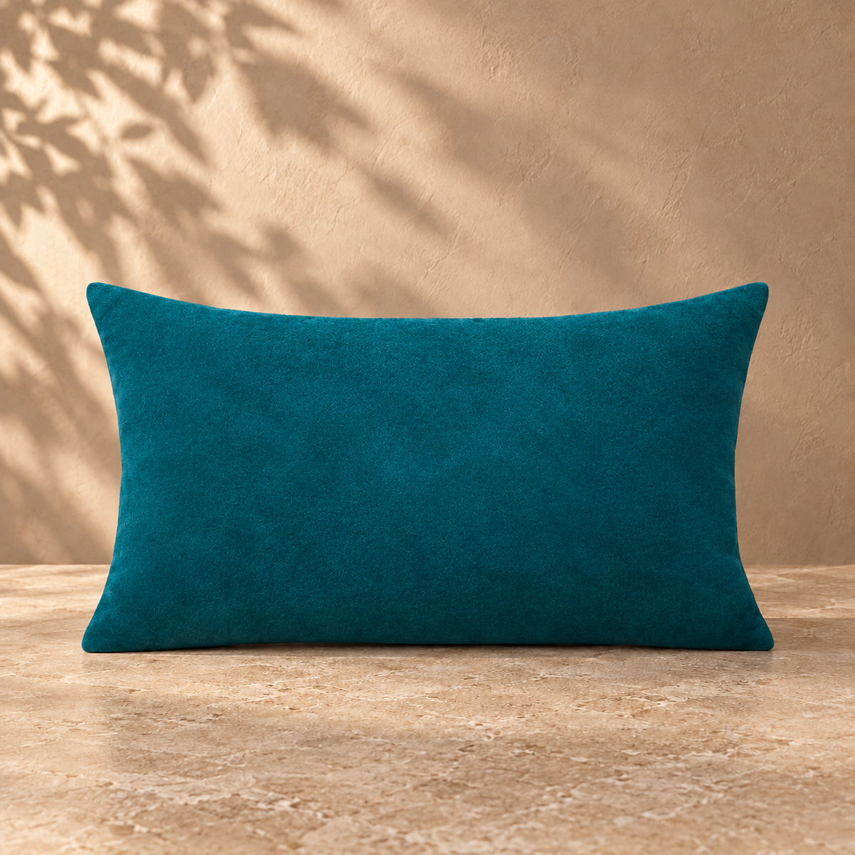 teal hero velvet lumbar pillow, plain edges