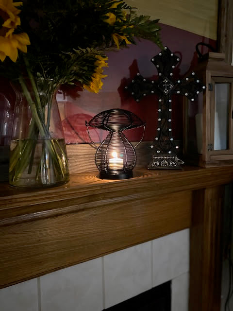 Enchanted Mushroom Wire Candle Holder