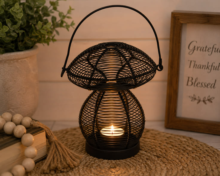 Enchanted Mushroom Wire Candle Holder