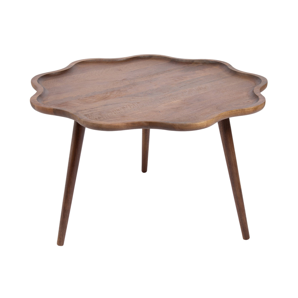 The Alezar | Scalloped Mango Wood Coffee Table